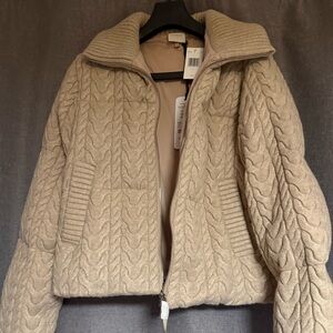 Varley Reggie Cable Knit Puffer NWT